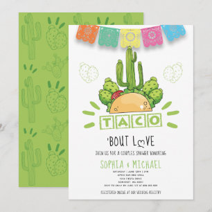 Convite Taco 'Bout Love Casais Noivado Fiesta Modern