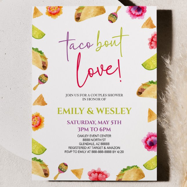 Convite Taco Bout Love! Chá Fiesta Wedding (Criador carregado)