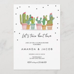 Convite Taco Bout Love Fiesta Casal Chá Invite Cactus