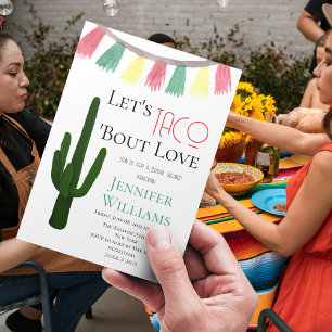 Convite Taco Bout Love Mexicano Cactus Fiesta Chá de panel