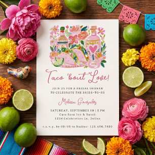 Convite Taco 'Bout Love Rosa Festa Mexicana Chá de Noiva