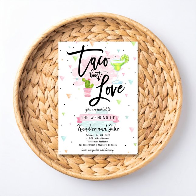 Convite Taco Bout Love Wedding Invitation (Criador carregado)