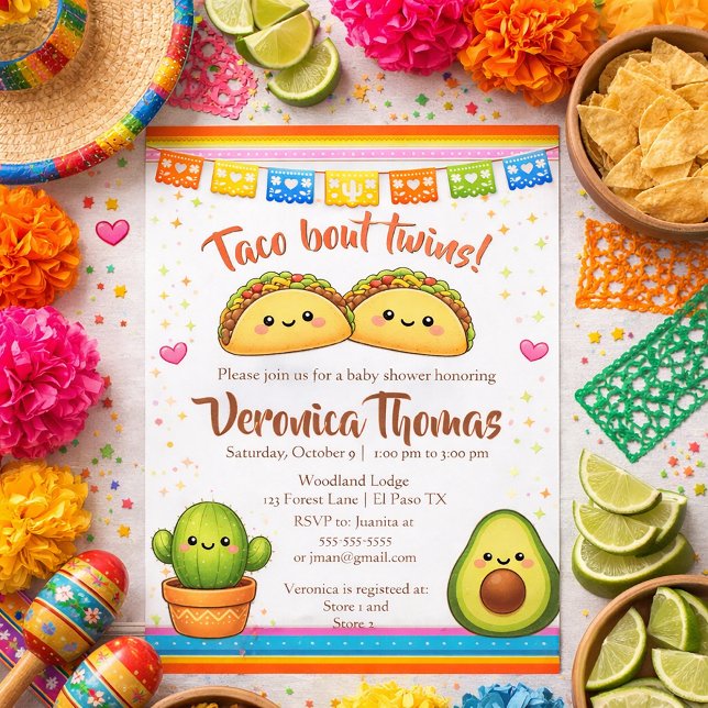 Convite Taco bout Twins Baby Shower (Criador carregado)