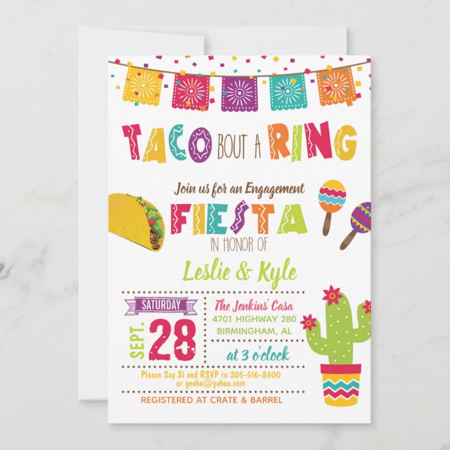 Convite Taco Bout um Anel - Churrasco de Despedida de Solt (Frente)