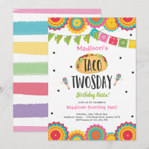 Convite Taco Festa De segundo aniversário De Aniversário