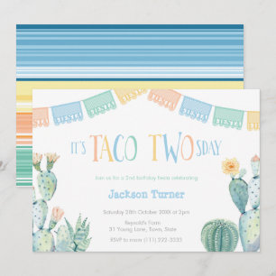 Convite Taco Quinta-Feira segundo aniversário Fiesta Para