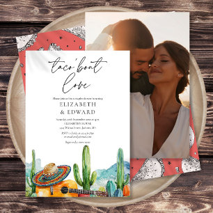 Convite Taco Sobre Amor Foto em Aquarela para Chá de Casal