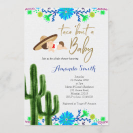 Convite Taco sobre o bebê Chá de fraldas de Cactus Convida