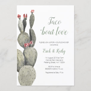 Convite Taco sobre o Chá de fraldas Cactus Peach