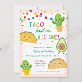 Convite Taco sobre o grande aniversário do tema fiesta