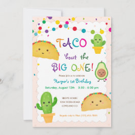 Convite Taco sobre o grande primeiro aniversario - tema fi