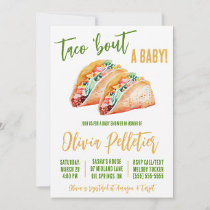 Convite Taco sobre um bebê! Tacos Themed Chá de fraldas