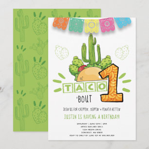 Convite Taco sobre um  Primeiro aniversário de Fiesta
