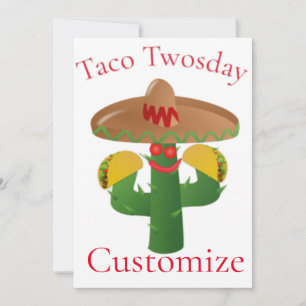 Convite Taco Terça-Feira Saguaro Cactus Thunder_Cove