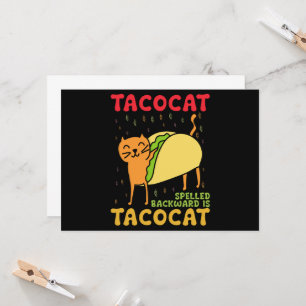 Convite Tacocat Escrito ao Contrário Tacos Gatos Cinco De 