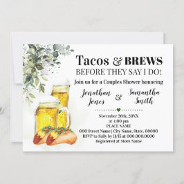 Convite Tacos & Brews Chá Eucalyptus Greenery