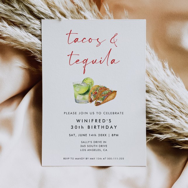 Convite Tacos e Festa de aniversário de tequila (Criador carregado)