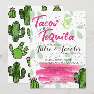 Convite Tacos e Festa de noivado de tequila