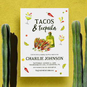 Convite Tacos e Tequila Diversão Chá de panela Tropical de