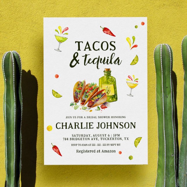 Convite Tacos e Tequila Diversão Chá de panela Tropical de (Criador carregado)