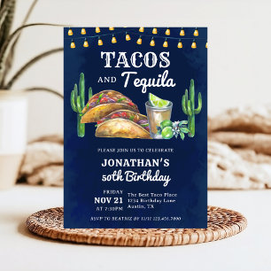 Convite Tacos e Tequila Festa Mexicana de Aniversário para