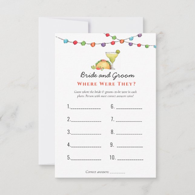 Convite Tacos e Tequila "Onde eles estavam" jogos de Chá (Frente)