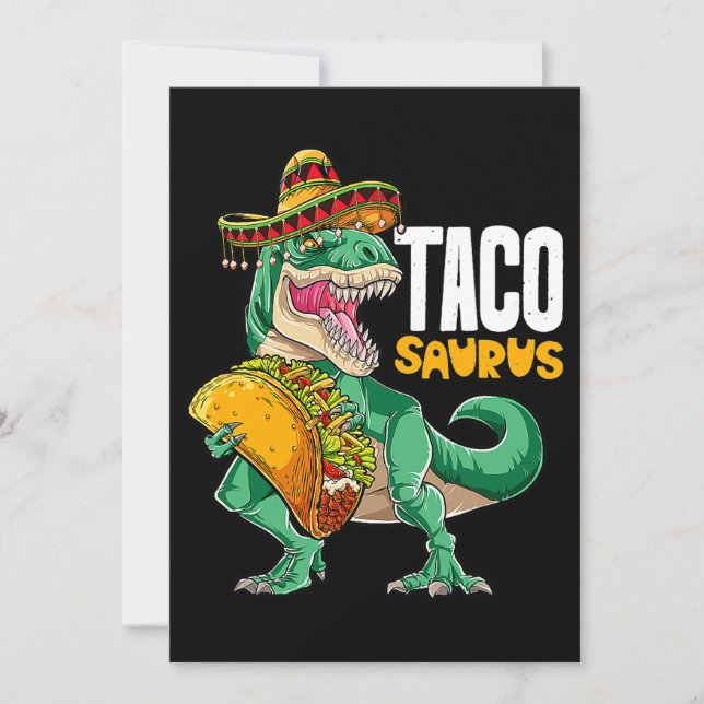 Convite Tacossauro Camisa Taco Cinco De Mayo Dinossaur T R (Frente)
