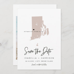 Convite Tag de Bagagem da Ilha Rhode Blush QUINN Salve a d