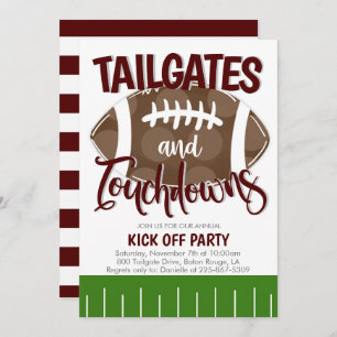 Convite Tailgates and Touchdowns Futebol QUALQUER COR DE E