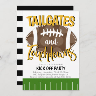 Convite Tailgates and Touchdowns Futebol QUALQUER COR DE E