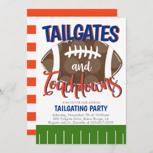 Convite Tailgates and Touchdowns Futebol QUALQUER COR DE E