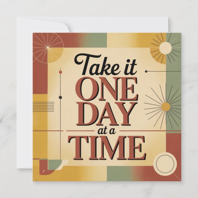 Convite Take It One Day At A Time (Frente)