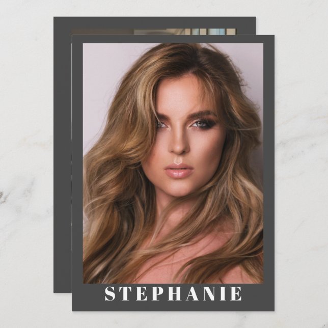 Convite Talent Essentials Flip Card | Custom Comp Cards (Frente/Verso)