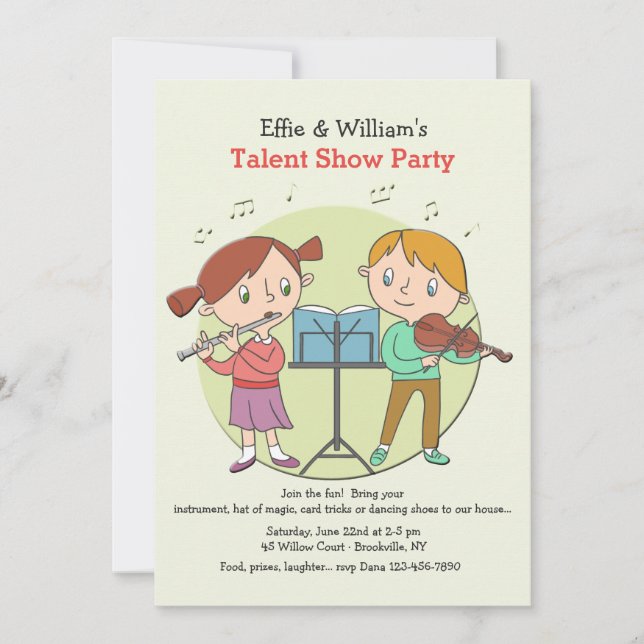 Convite talentoso dos miúdos (Frente)