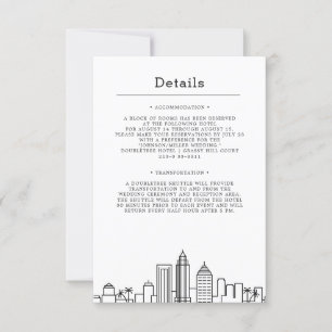 Convite Tampa, Casamento da Flórida  Detalhes do convidad