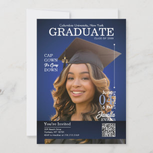 Convite Tampa de Graduação da Capa da Revista Azul