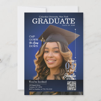 Convite Tampa de Graduação da Capa da Revista Azul