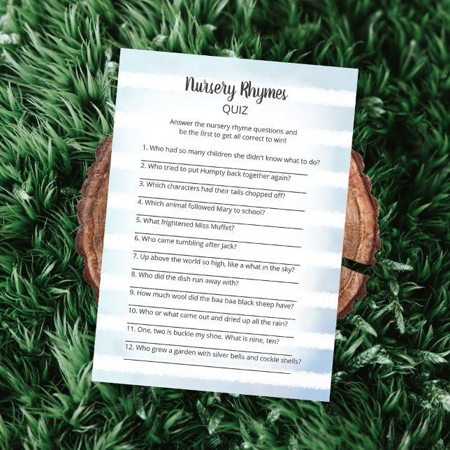 Convite Tan Bunny Blue Nursery Rhymes jogo de teste (Criador carregado)