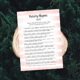 Convite Tan Bunny Pink Nursery Rhymes Quiz Jogo