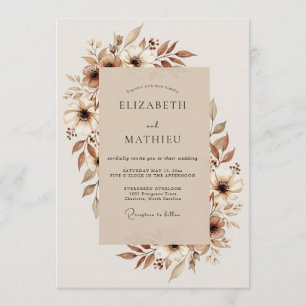 Convite Tan Ethereal Blossom Casamento