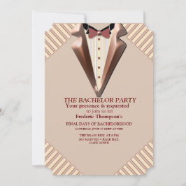 Convite Tan - Marsala Wine - Solteiro de matizes modernos