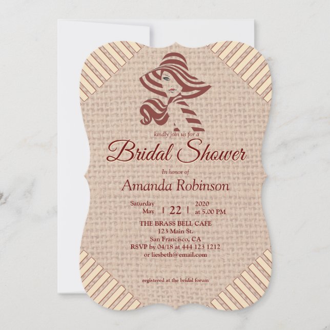 Convite Tan - Vinho de Marsala e texturizado de rosa (Frente)