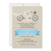 Tandem Bicycle Wedding Faux Linen