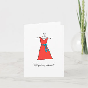 Convite Tangerine Dress, Will you be my bridesmaid?