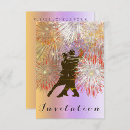 Convite Tango Ball Carnival Dance Party Dourado Ombre Purp