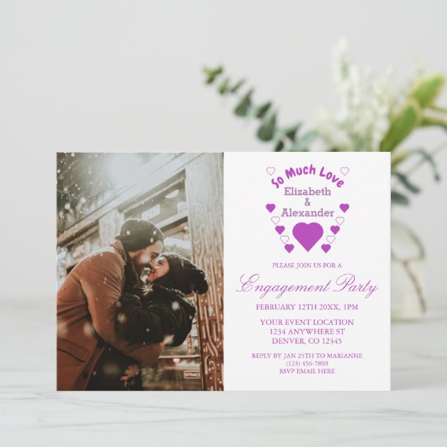 Convite Tanta Festa de noivado De Casamento De Amor (Em pé/Frente)