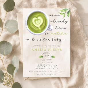 Convite Tanto Amor Matcha Pelo Bebê, Chás de Bebê