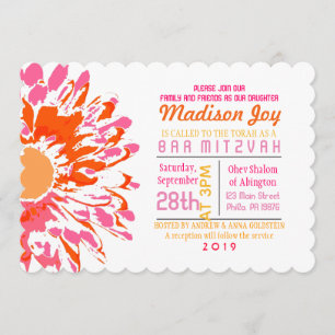 Convite TÃO BONITO de Mitzvah do bastão da