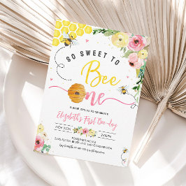 Convite Tão Doce De Ser Um primeiro aniversario De Bee Day