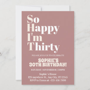 Convite Tão Feliz que Fiz Trinta Aniversário de 30 Anos Bo